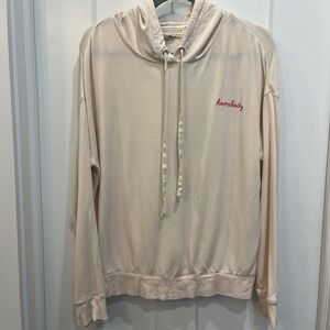Magnolia Hooded Lightweight Pullover "Homebody" Embroidered Peach Size Medium